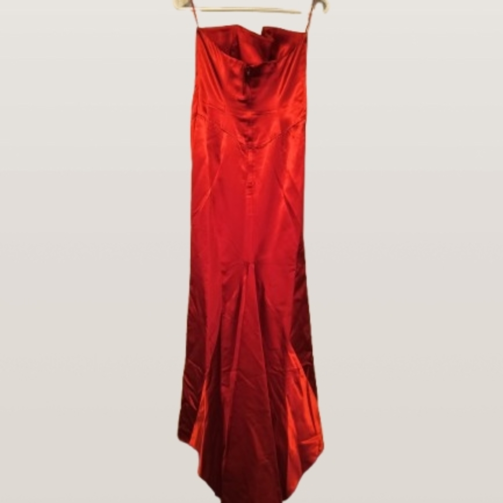 Scott McClintock Red Strapless Gown - Picture 2 of 4